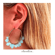 RC Crystal Hoop Earrings in Light Ocean Blue