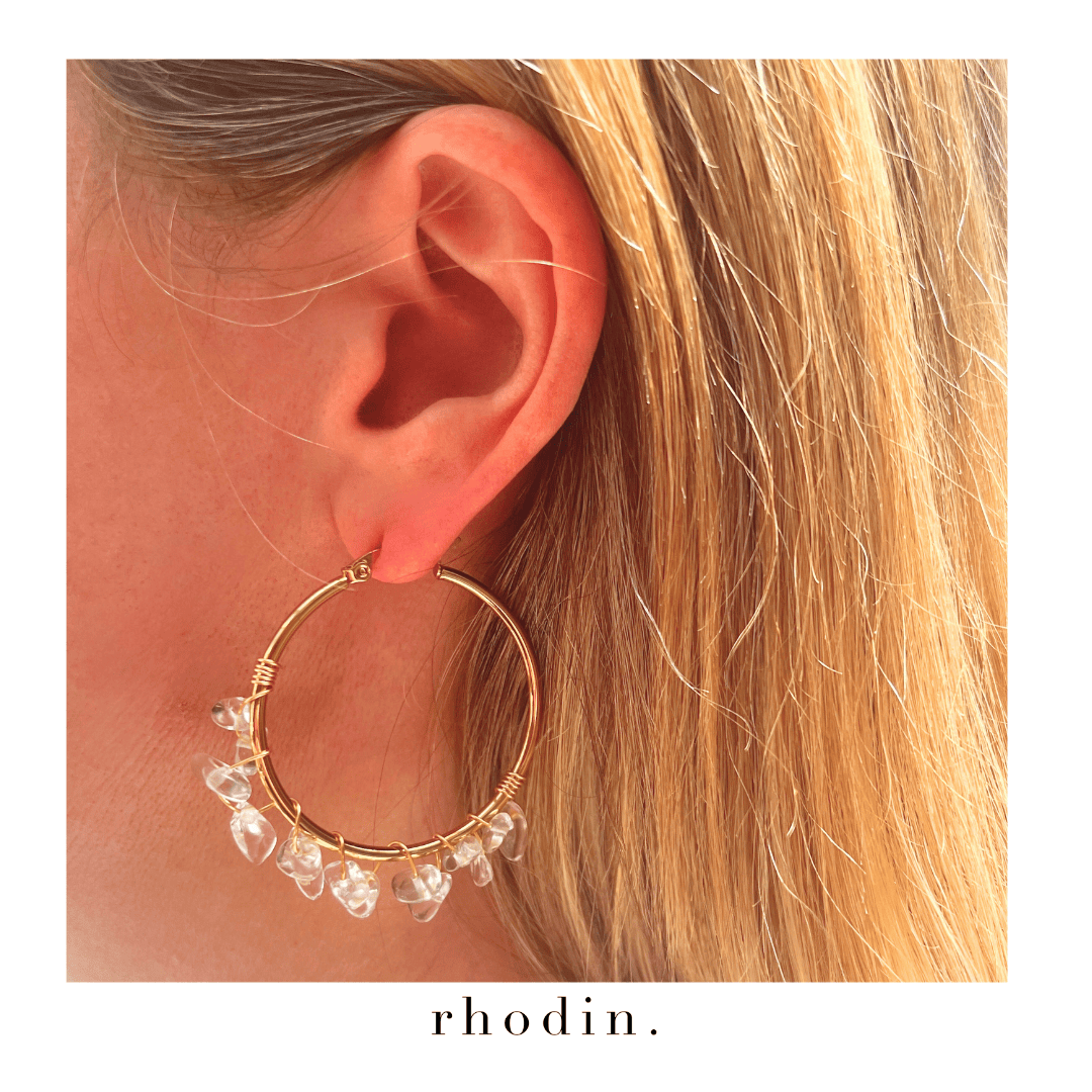 RC Crystal Hoop Earrings in Clear