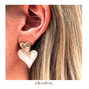 RC White Pearl Heart Earrings