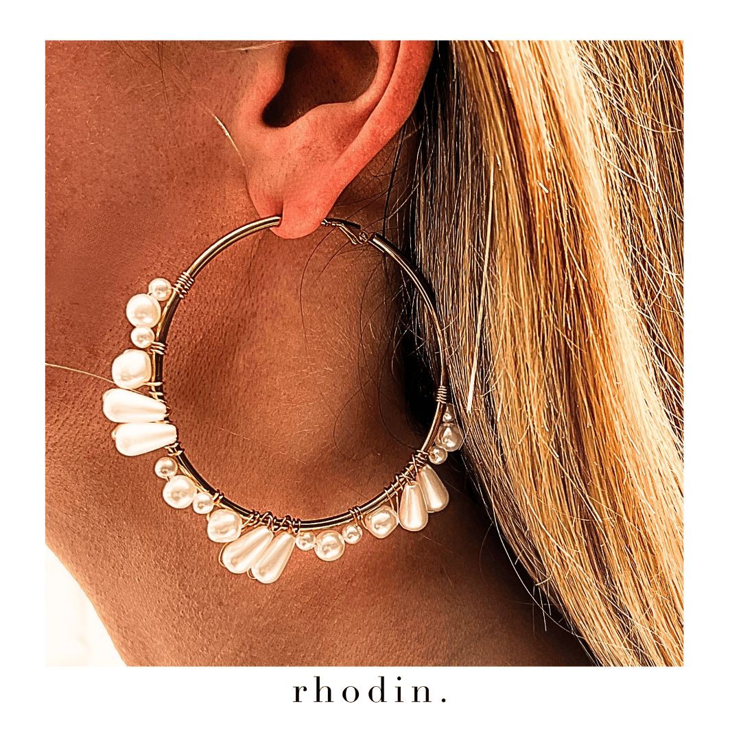 RC Summer Pearl Hoop Earrings