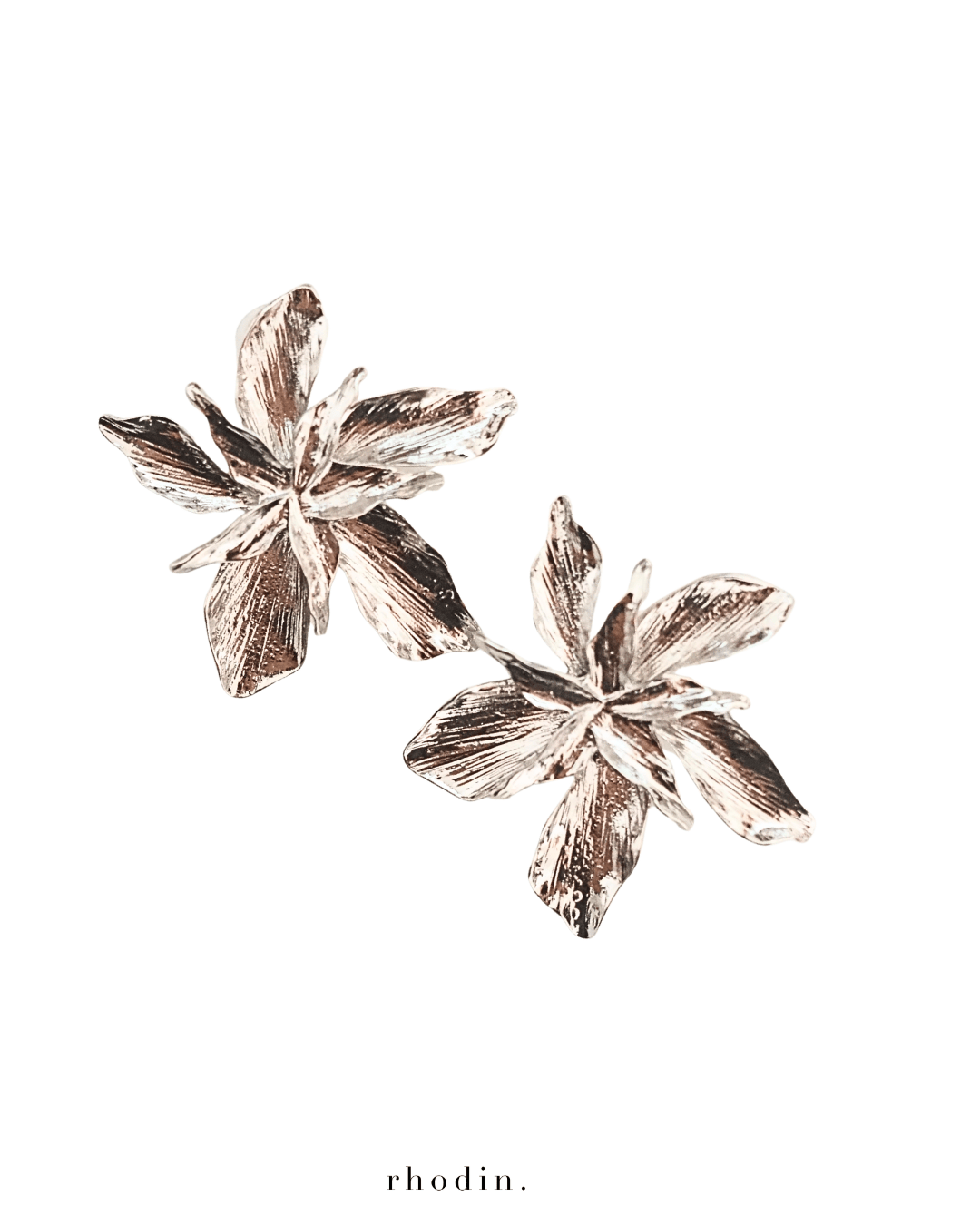RC Silver Show Petal Earrings