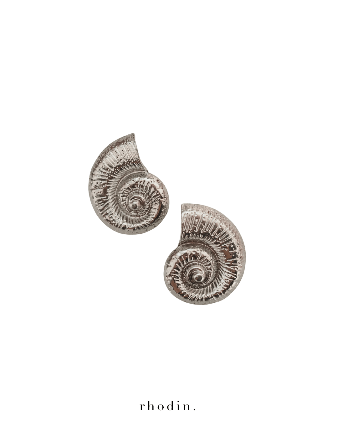 RC Seashell Silver Statement earrings