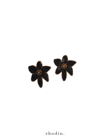 RC Black & Gold Flower Earrings