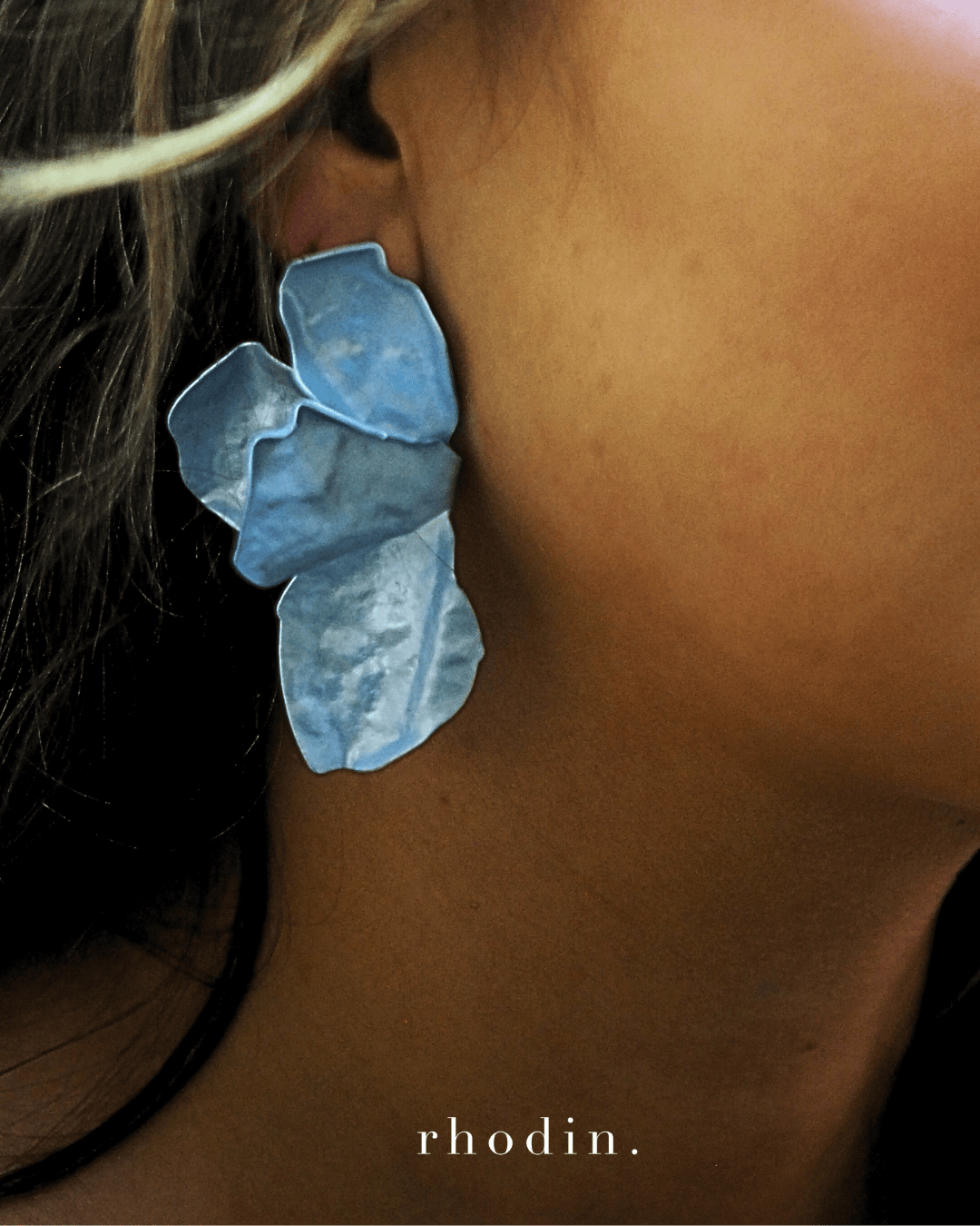 rhodin. RC Blue Petal Dream Earrings