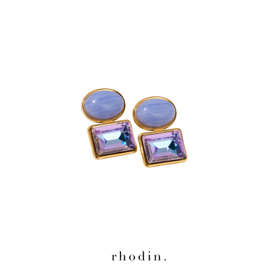 RC Lilac Crystal Earrings