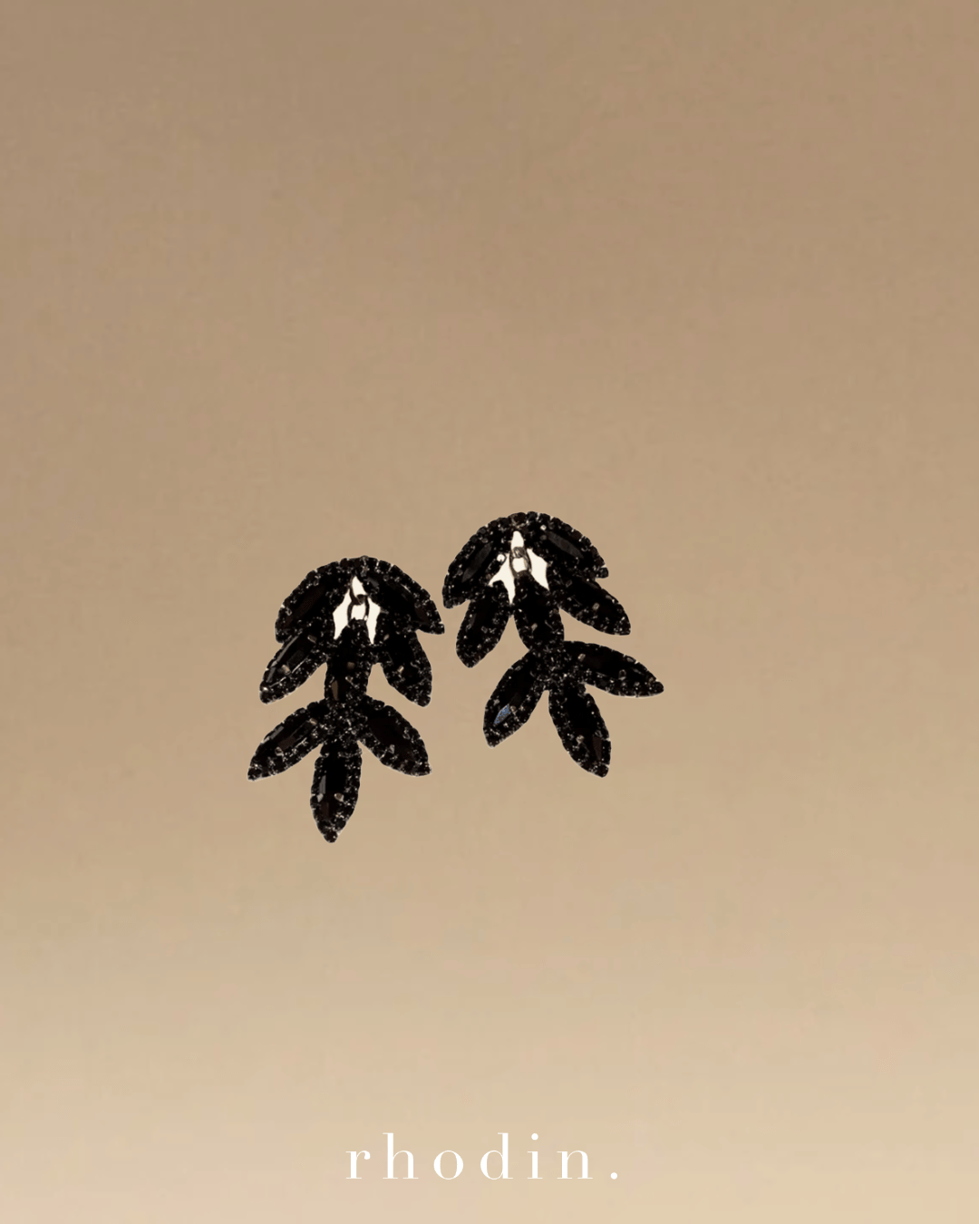 RC Noir Sparkle Fern Earrings