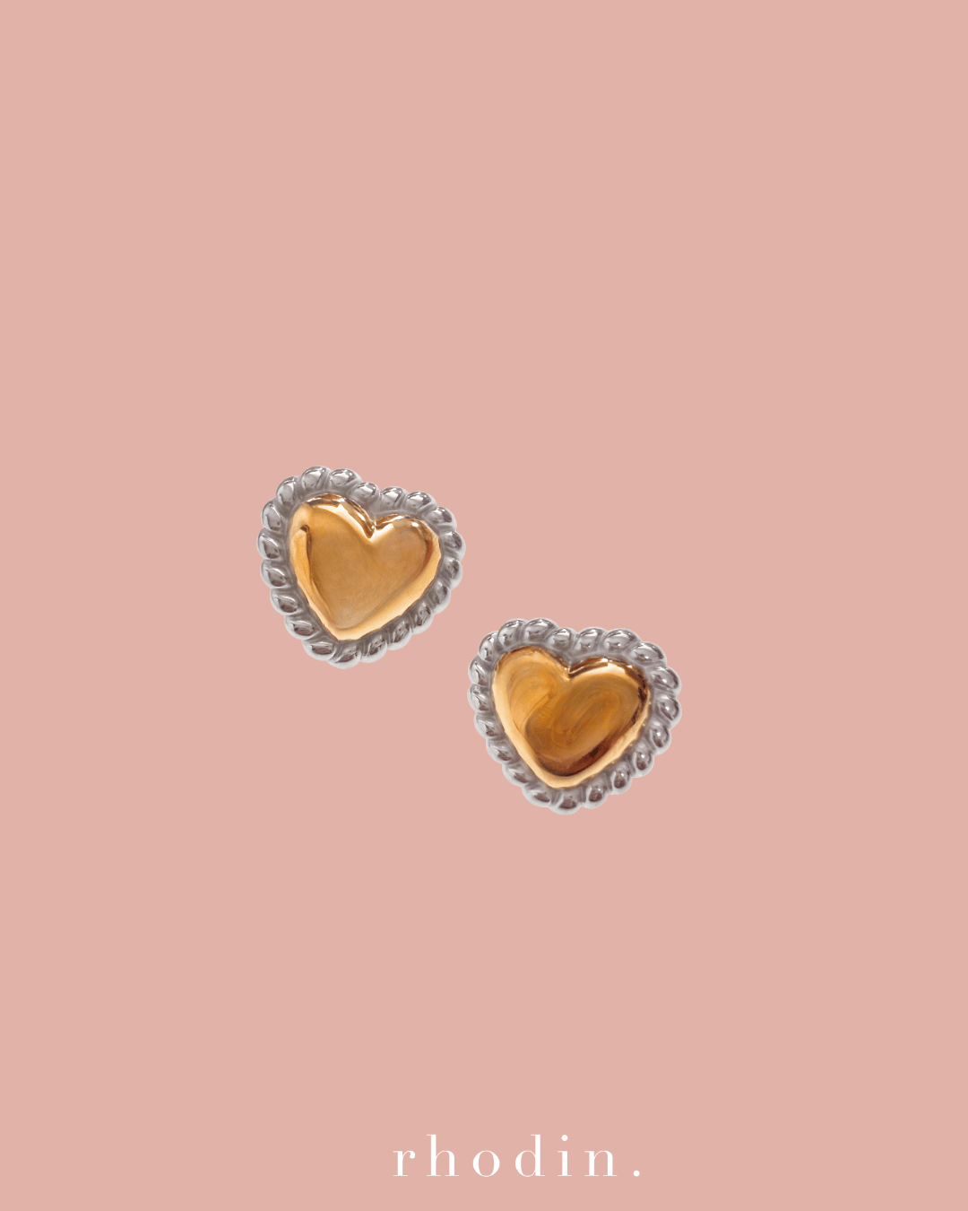 RC Two Tone Heart Earrings - Archive